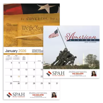 American History Appointment Wall Calendar - Stapled